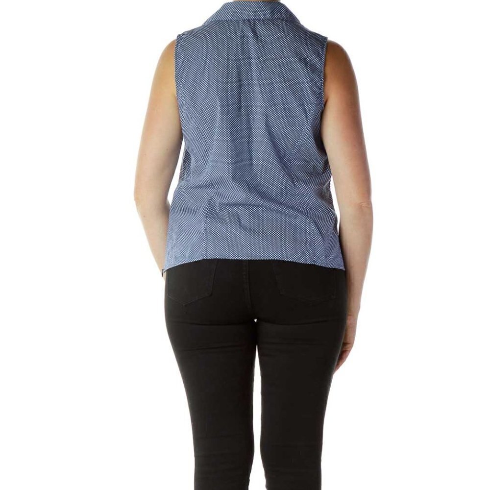 Talbots Blue White Polkadots Top - Picture 2 of 3